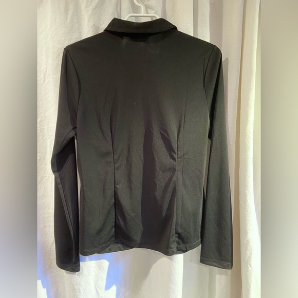 Reitmans Long-Sleeve Knitted Blouse with Shirt Collar - Black - Picture 3 of 7